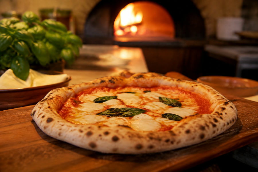 Pizza de fermentação natural diante de forno representa nova casa no bairro Assunção